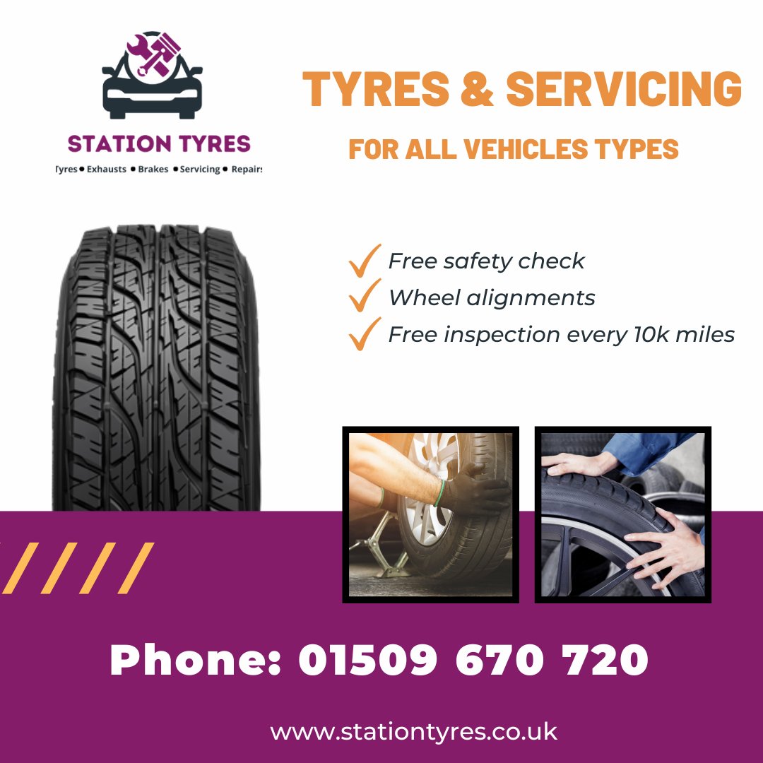 Looking for quality tyres at affordable prices? Come to Station Tyres, where we offer a wide range of budget, middle-range and branded tyres. 

Contact us at 01509 670 720 to book your appointment today.
#westleake #bunny #shepshed #hathern #longwhatton #normantononsoar# Kegworth