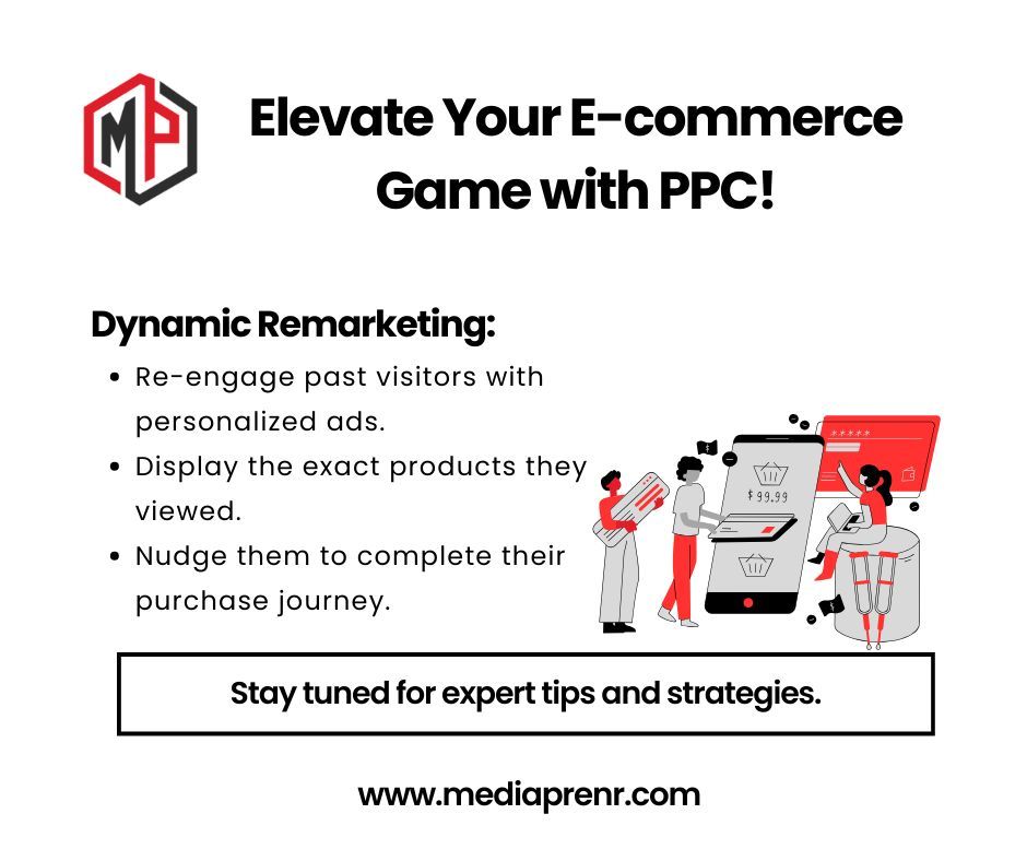 Elevate Your E-commerce Game with PPC!
Dynamic Remarketing:
Re-engage past visitors with personalized ads.
Display the exact products they viewed.
Nudge them to complete their purchase journey.
E-commerce and PPC are a match made in heaven.
#EcommercePPC #ProductListingAds