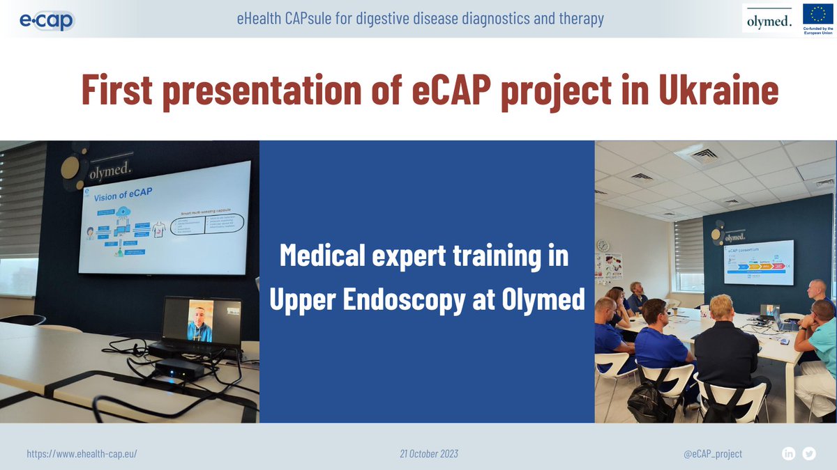 👨‍🎓 👩‍🎓eCAP was presented in Ukraine for the first time during a medical expert training at our partner Olymed 🇺🇦. Thank you <a href="/David93916772/">David Janelidze, PhD.</a> for spreading the word!  

👉 Find out more about the role of Olymed in the project here: bit.ly/43Ni2JU
