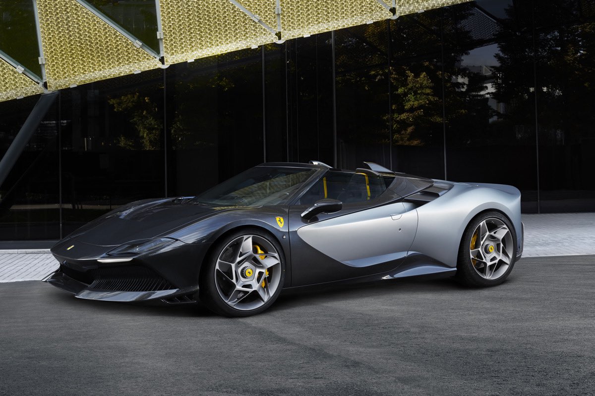1protrader76121's tweet photo. the Ferrari SP-8.
What truly sets this masterpiece apart is its open-top design, a roofless wonder that embraces the essence of a pure two-seater roadster, effortlessly showcasing its sporty character. https://t.co/hJZGNWHCW5