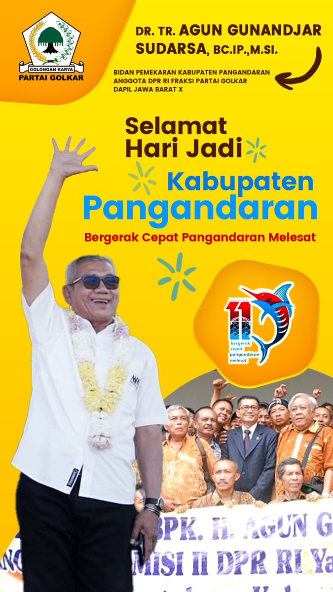Bismillahirahmanirrahiim
Selamat Hari Jadi Ke-11 Kabupaten Pangandaran Tercinta
Maju Daerahnya
Sejahtera Penduduknya
Aamiin YRA.

#tiadaharitanpaaktifitas 
#goodpoliticalpartygovernance 
#salamsukses5jari🖐 
#kangagun🇲🇨 
#bekerjauntukrakyat