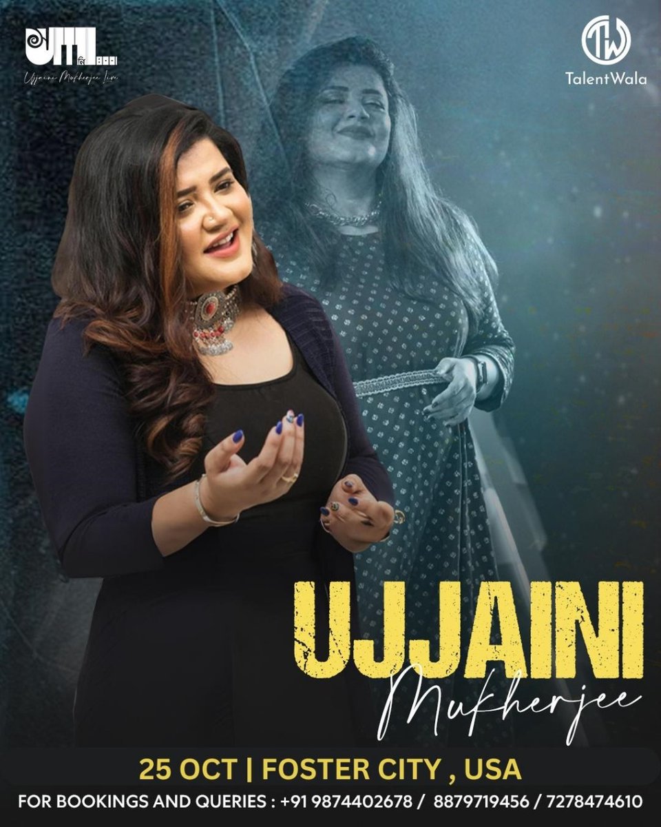 😍😌Ujjaini Mukherjee, one of the most prominent playback singers, whose music transcends the global borders, will perform LIVE today in Foster City, USA.
.
Follow this page for more event updates.
.
#ujjainimukherjee #USA #USAtour #fostercity #music #singer #live #Talentwala