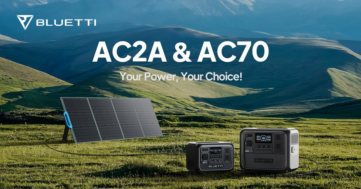 bluetti_inc's tweet image. 🌞Unleash Infinite Possibilities of Solar Power with 🚀#AC2A 
🌅Charge it in the way you want.🔌
🔋270W Max. AC INPUT
☀️200W PV INPUT
♻️Embrace nature with sustainable energy!🚗🏕️

💪Your Power, Your Choice! Choose 🚀#BLUETTIAC70 to amaze your adventure! ✨
💙AC Turbo Charging