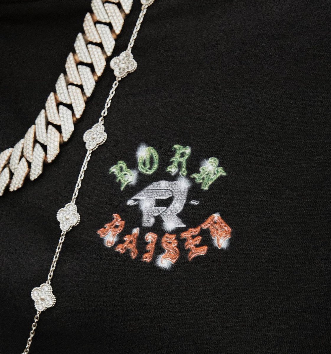 BrivnJimenez's tweet photo. First mexican band to collab with a streetwear brand. Born X Raised x Fuerza Regida collection drops this Friday. Pura Mafia De Calle 🇲🇽🇲🇽🇲🇽 https://t.co/fomicAX1sE