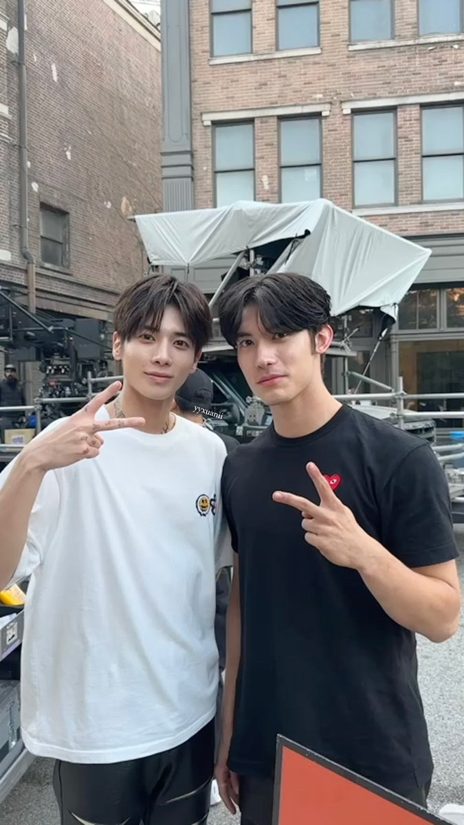 since people are asking for the original photo of my friend (@/aidankennedy001) and taehyun here it is haha!! he was his stunt double for CTF as well yeonjun and Kai!