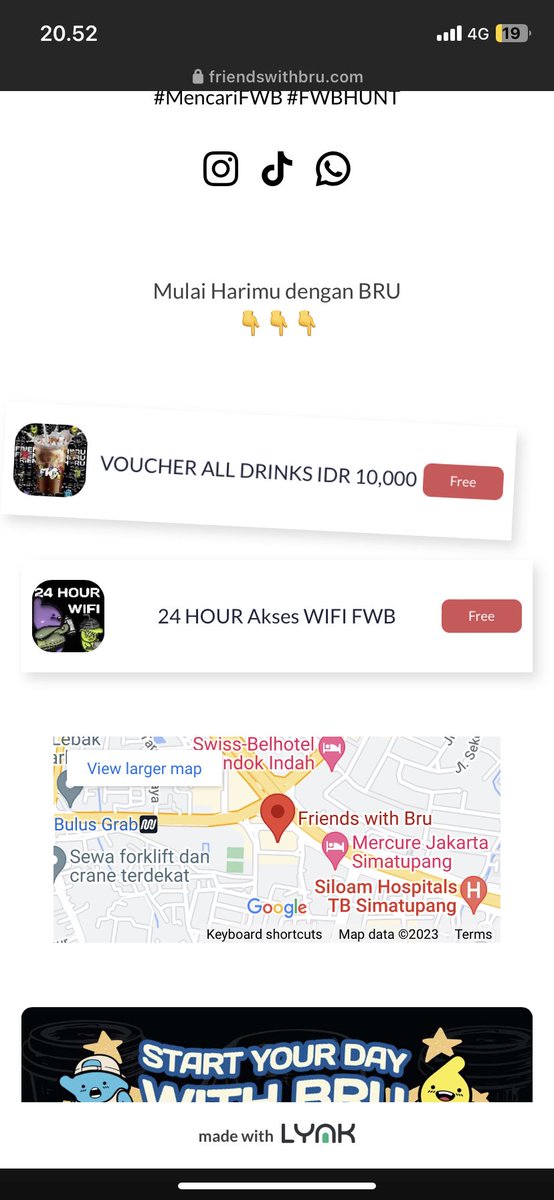 Buat yg di daerah lebak bulus cilandak dan sekitarnta yg sering mrt an dr lebak bulus. Aku rekomen coba mampir ke coffeeshop baru ini namanya FriendsWithBru atau disingkat dgn FWB. Baru open dan ada PROMO ALL DRINK CUMAN 10Rb !!! Minuman gue ini aslinya 35rb tp kemaren gue cuman-