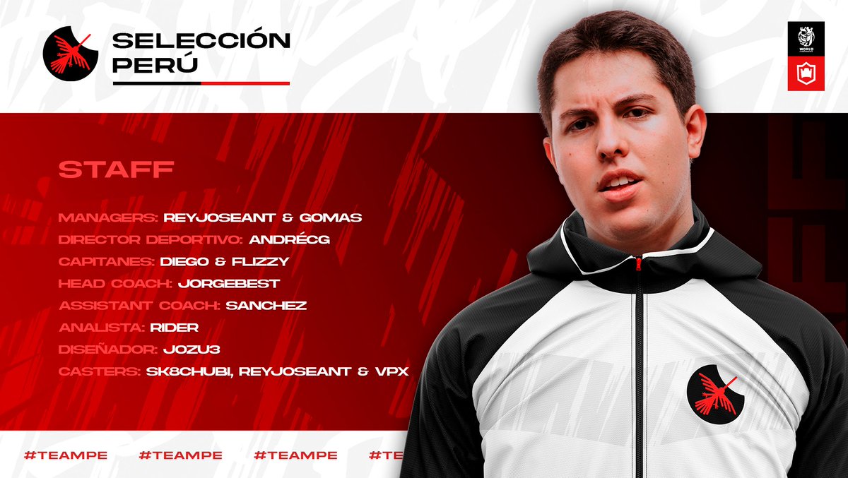 🇵🇪 𝐒𝐓𝐀𝐅𝐅 𝐎𝐅𝐈𝐂𝐈𝐀𝐋: - Managers: @reyjoseant & @Ap3Gomas - Director Deportivo: @AndrCastaeda4 - Capitanes: @iAmDiego1402 & @FLizbeth11 - Coaches: @JorgeBest07 & @SnchzN10 - Analista: @Riderv2511 - Casters: @Sk8ChubiCR & @VPX_GAMING #TeamPE 🇵🇪 #SeleccionDeTodos