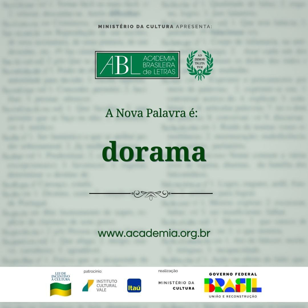 DramalandBR's tweet photo. AGORA É OFICIAL! 🎉

Ontem (23), o perfil oficial da Academia Brasileira de Letras anunciou a aprovação da palavra "dorama" como nova expressão linguística brasileira. Segundo o órgão, a palavra foi inclusa pelo uso corrente.

Para comemorar separamos algumas indicações; confira! https://t.co/y3YnALQXyk