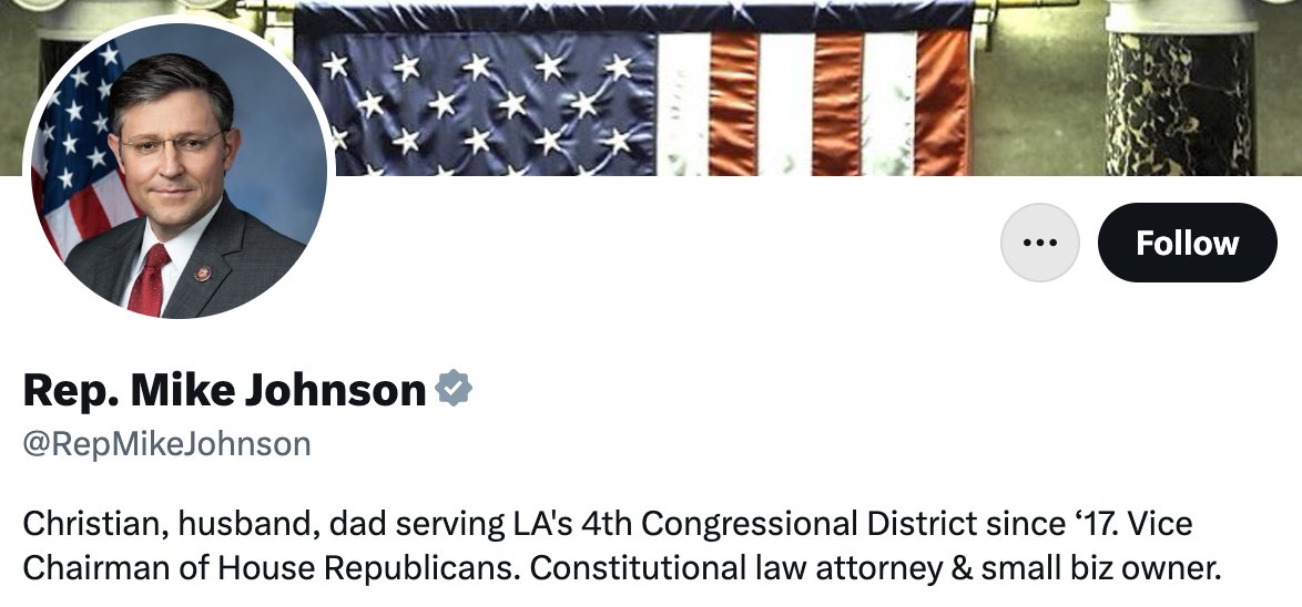 Interesting that Mike Johnson touts in his Twitter bio that he is a constitutional law attorney given his record of trying to shred the Constitution.