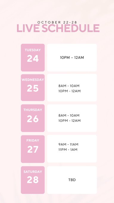 Fambase Live Schedule. Lınk updated every 12hrs 🌸 https://t.co/T4RwlOcHyx<a href="/tag/mvsales"class="tags"><span>#mvsales</span></a>
