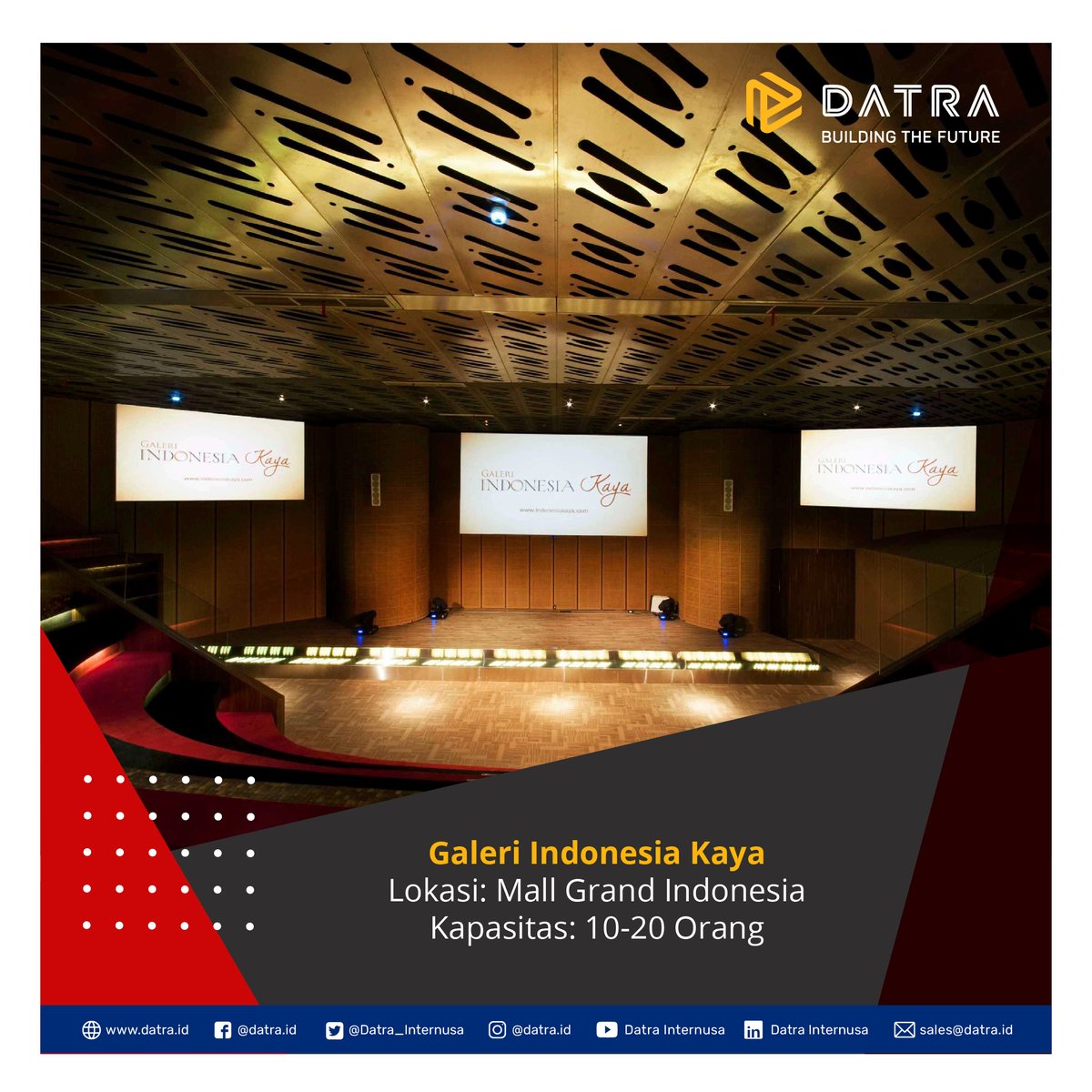 Datra_Internusa's tweet image. Rekomendasi Mini Theater Jakarta Yang Kamu Harus Coba.  

1. Galeri Indonesia Kaya 
2. Kinosaurus 
3. Kineforum 
---------- 
Untuk informasi produk Datra, Follow Juga: @Datra.sports  #KursiAuditorium #Auditorium #MiniTheater #BioskopMini