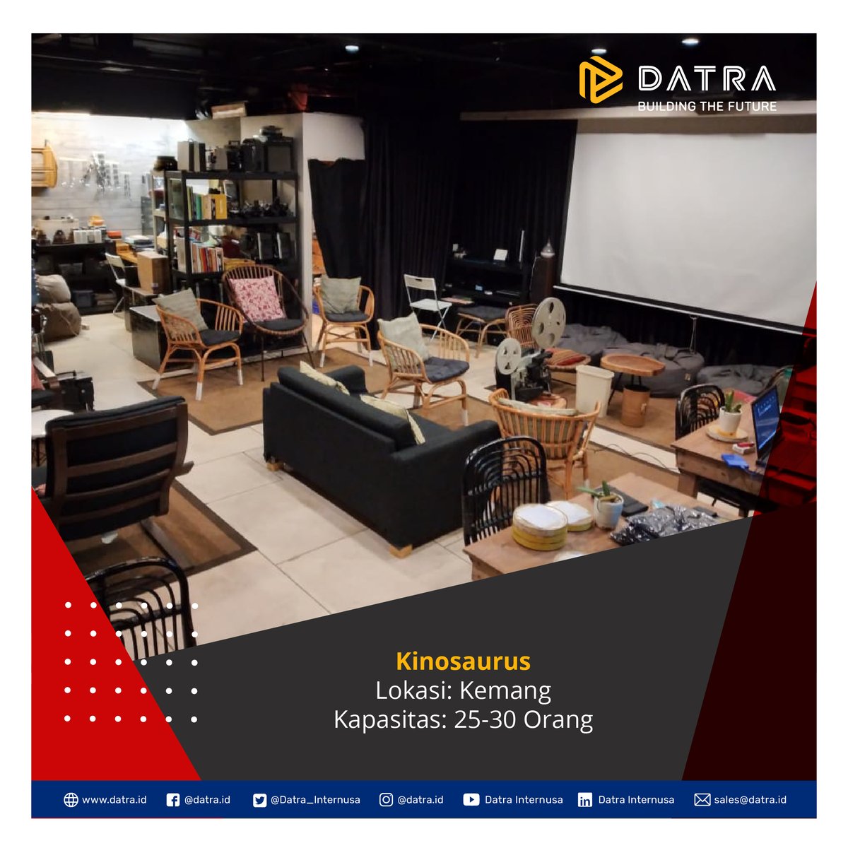 Datra_Internusa's tweet image. Rekomendasi Mini Theater Jakarta Yang Kamu Harus Coba.  

1. Galeri Indonesia Kaya 
2. Kinosaurus 
3. Kineforum 
---------- 
Untuk informasi produk Datra, Follow Juga: @Datra.sports  #KursiAuditorium #Auditorium #MiniTheater #BioskopMini