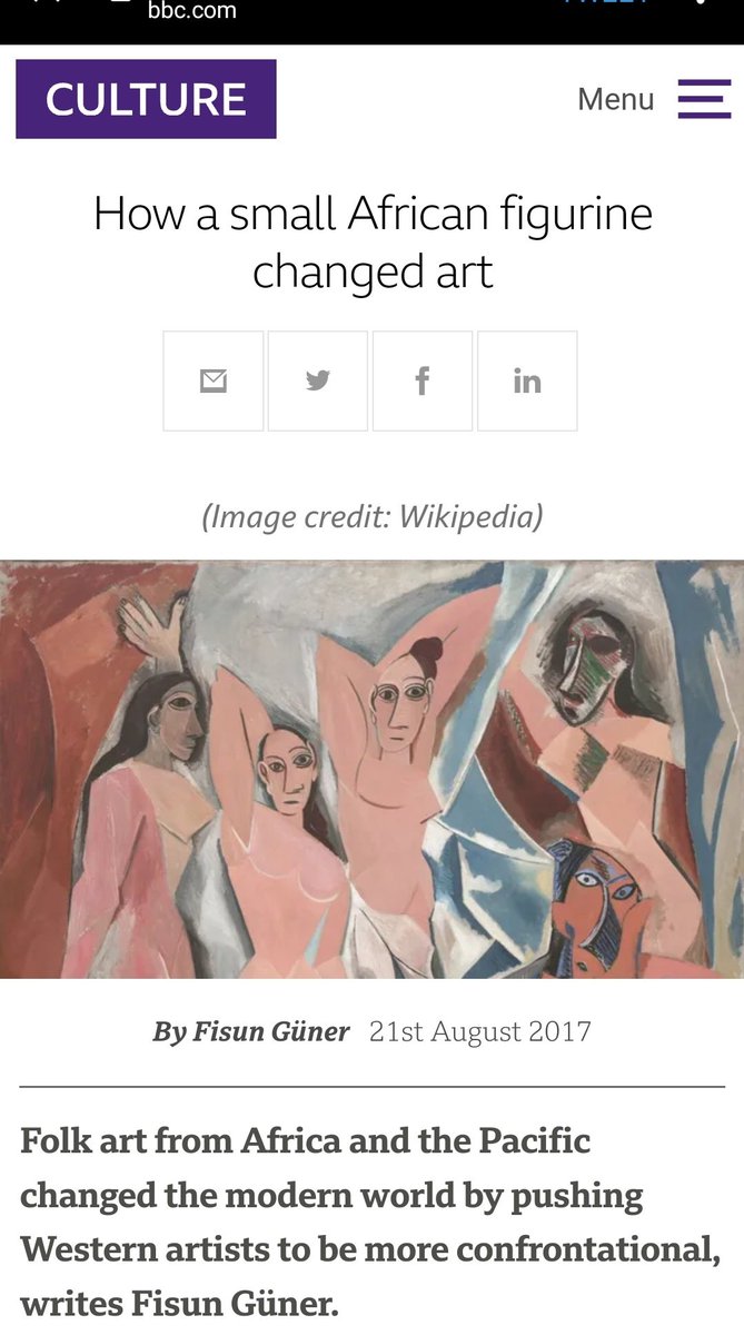 xspotsdamark's tweet photo. Pablo Picasso's art style changed after he copied African sculptures https://t.co/AyyLSj4xf6