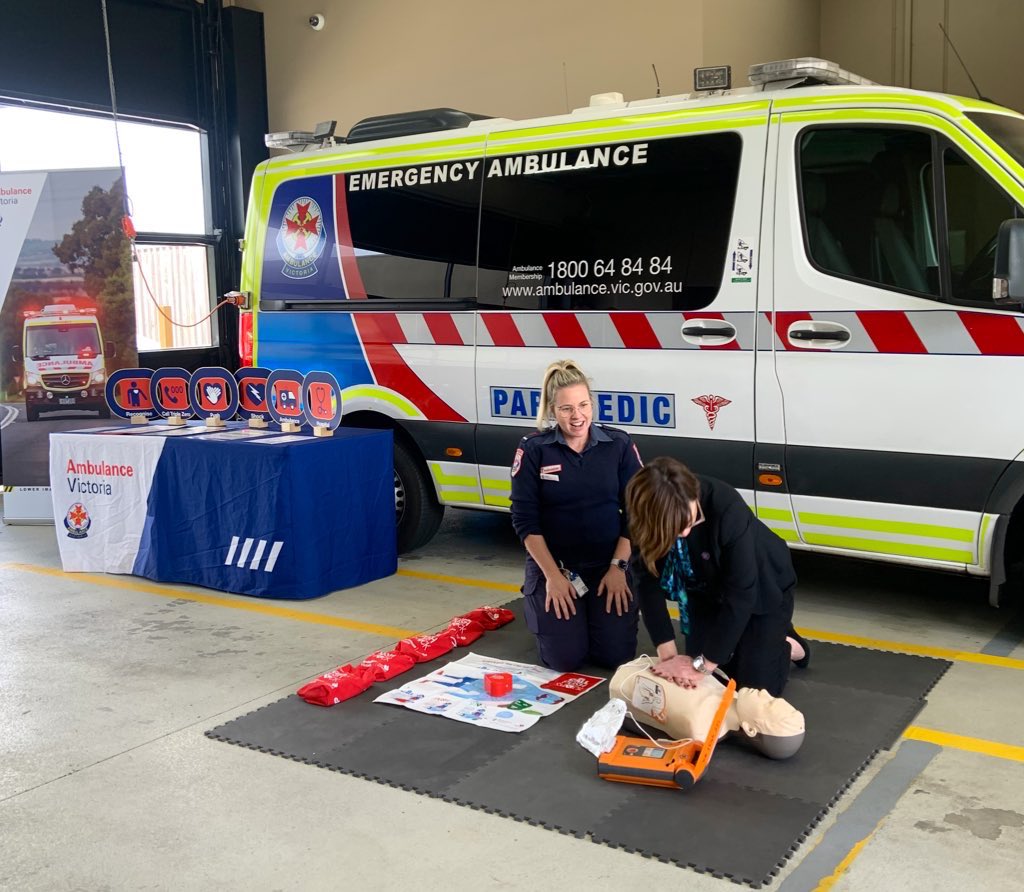 It’s #Shocktober, a campaign run by @AmbulanceVic, to highlight the importance of learning basic CPR skills. I joined in a demo today with the amazing crew at Lyndhurst. In a cardiac arrest, every second counts and your actions could save a life.