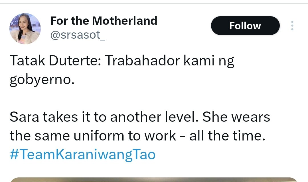 xterles's tweet photo. @MarcusBench yung post ni sass na #karaniwangtao. parang #simpLeni lang. lume-leni ang pr nila. ganun din mangampanya ang mga followers lume-leni din. sana yung 2028 hindi matulad kay leni π
https://t.co/yEhZbxZdz2