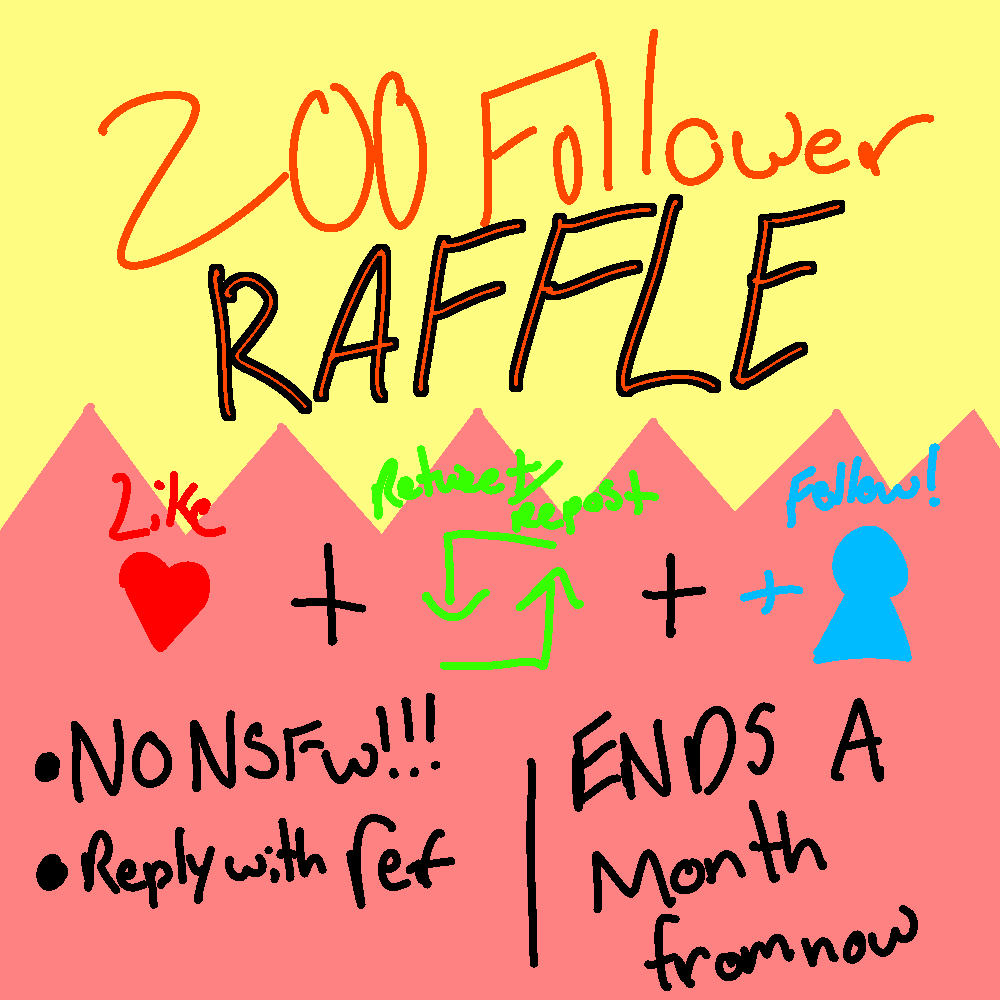 RedVelvetCake64's tweet photo. 200 FOLLOWER RAFFLE
REQUIREMENTS TO ENTER:
-LIKE, REPOST/RETWEET, FOLLOW 
-REPLY WITH A REF (NO NSFW)
WINNERS WILL GET:
1st: FULL BODY COLORED AND OR SHADED
2nd: HALFBODY SHADED
3rd: HALFBODY COLORED
4th: HALFBODY LINEART
5th: HALFBODY SKETCH https://t.co/x7qh9drpop