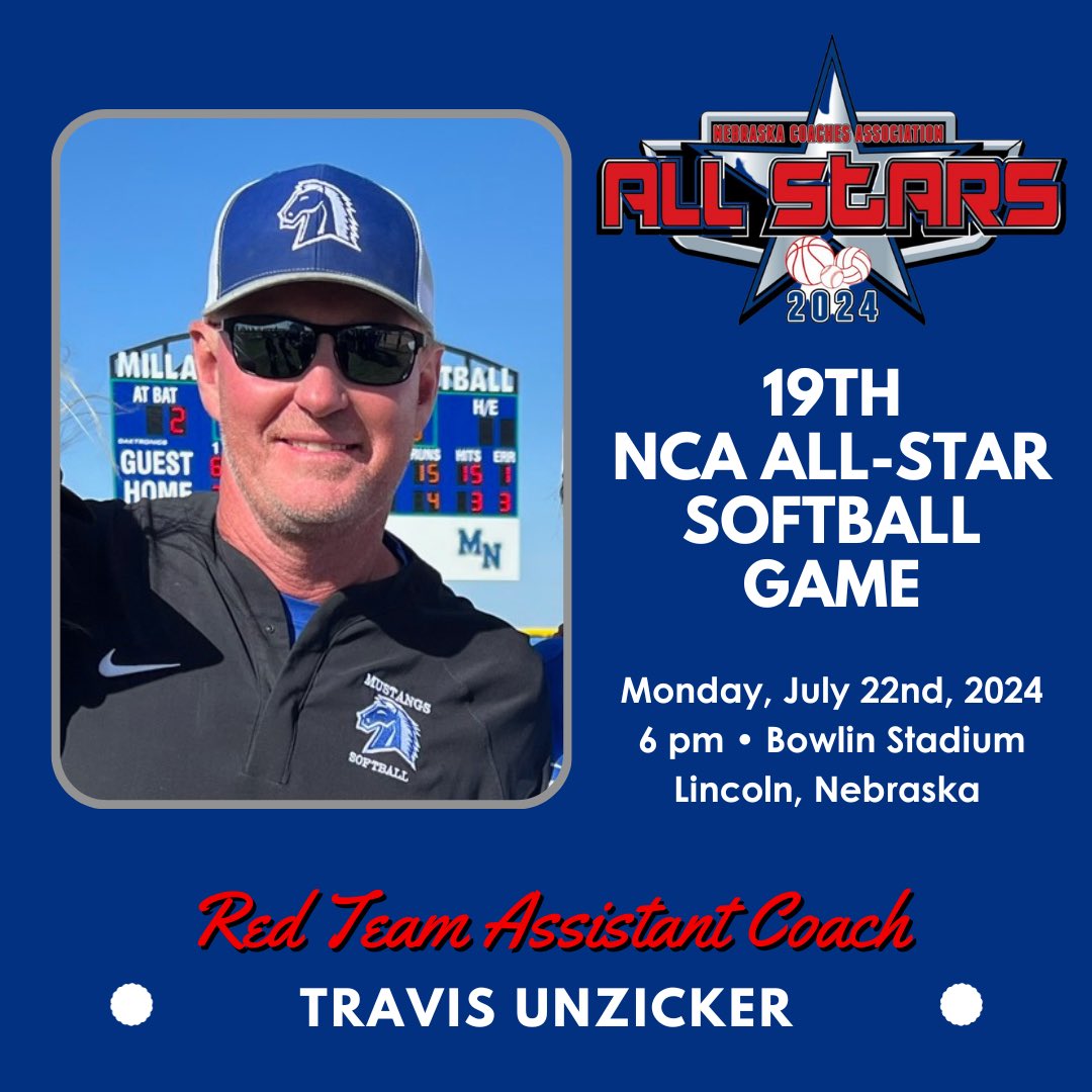 MNSoftball (@mnsoftball643) on Twitter photo Congrats, Coach Unzicker on being selected as one of the coaches for the <a href="/NebraskaCoach/">NE Coaches Assoc.</a> All-Star Softball Game! Congrats, Coach Unzicker on being selected as one of the coaches for the <a href="/NebraskaCoach/">NE Coaches Assoc.</a> All-Star Softball Game!