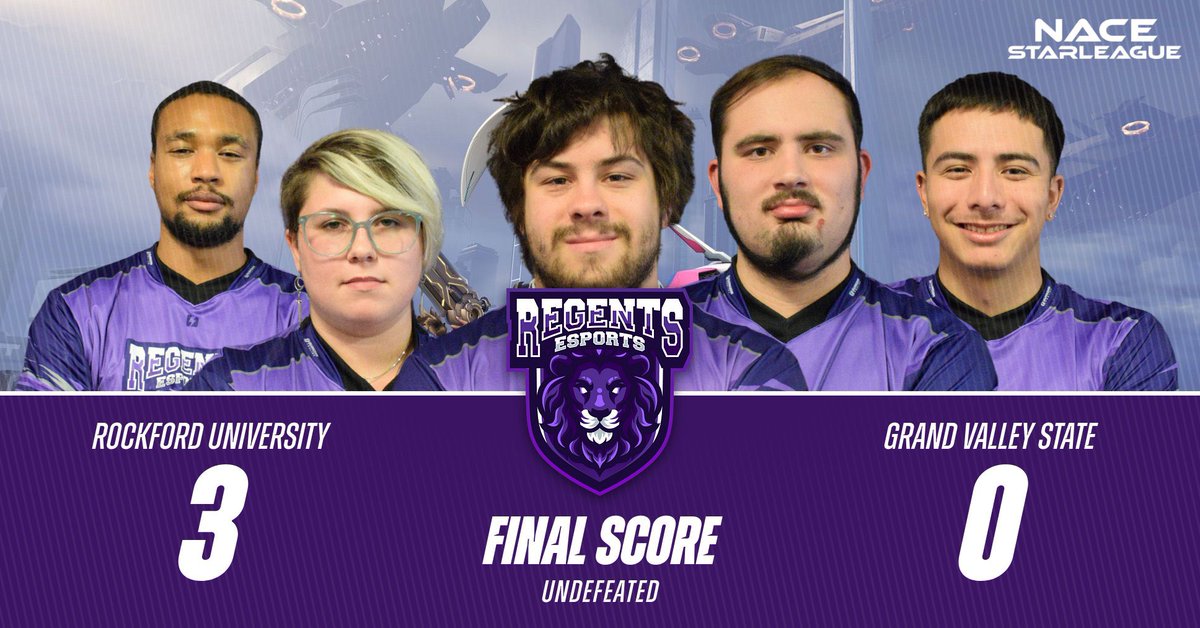 🦁👑 UNDEFEATED 🦁👑

Rockford continues their undefeated streak as they triumph over <a href="/GVSUesportsClub/">⚓️GVSU Esports Club⚓️</a>! It was and amazing game and GGs to GVSU! 

#RegentsReign <a href="/RockfordUniv/">Rockford University</a> <a href="/nacestarleague/">Playfly College Esports</a>