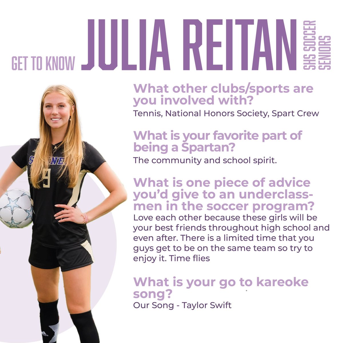 Senior Midfielder <a href="/ReitanJulia/">Julia Reitan</a> 💜💛⚽️🖖🏼