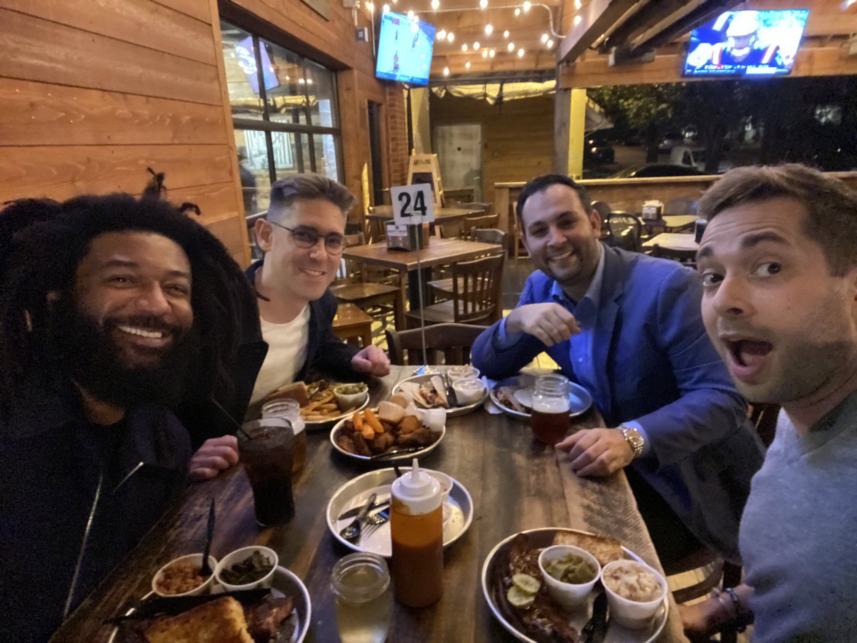 Last night: Hattie B’s Fried Chicken Sandwiches

Tonight: Edley’s Bar-B-Que

When in Nashville…