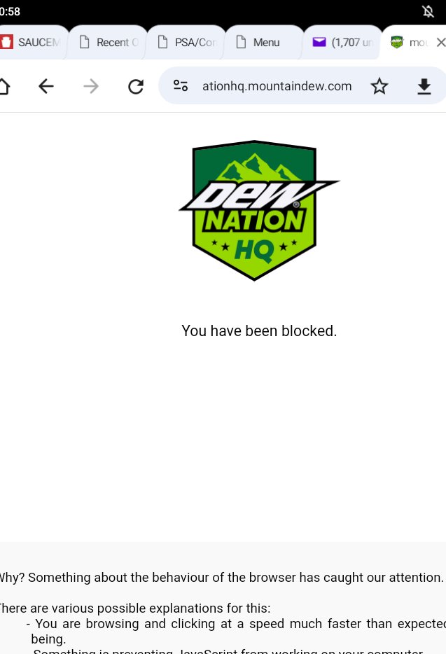 @MountainDew Why beg me back just to block me?? What the heck??? #DewNation ???