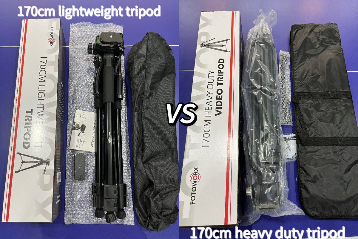 FotoworxV's tweet image. 170cm lightweight tripod VS 170cm heavy-duty tripod📷Both Good😆

#cameratripod #VideoTripod #photography #phonephotography #dslrphotography #dslrcamera