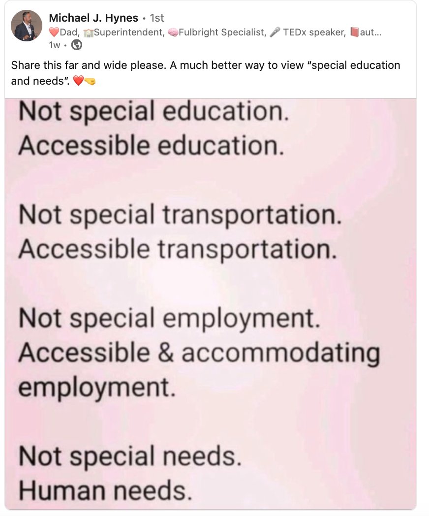 This is exactly how we should be looking at special education.