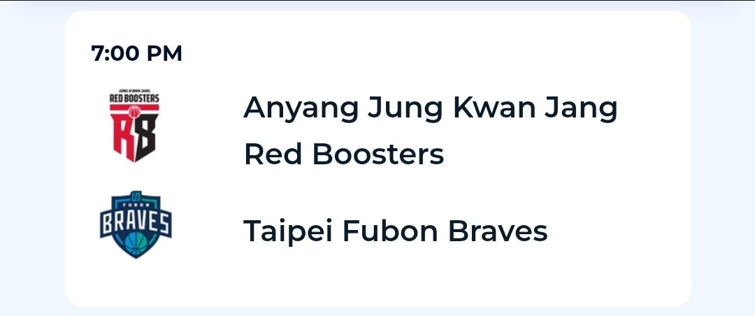 baekpd1983's tweet photo. This evening the J.K.J Red Boosters and Fubon Braves will play a preliminary EASL tournament.
The key players for today's game are Rhenz Abando and Du'Vaughn Maxwell.
The J.K.J team playing at home is expected to win.
#RhenzAbando #DuVaughnMaxwell #EASLBasketball https://t.co/qv4DrZX6wp