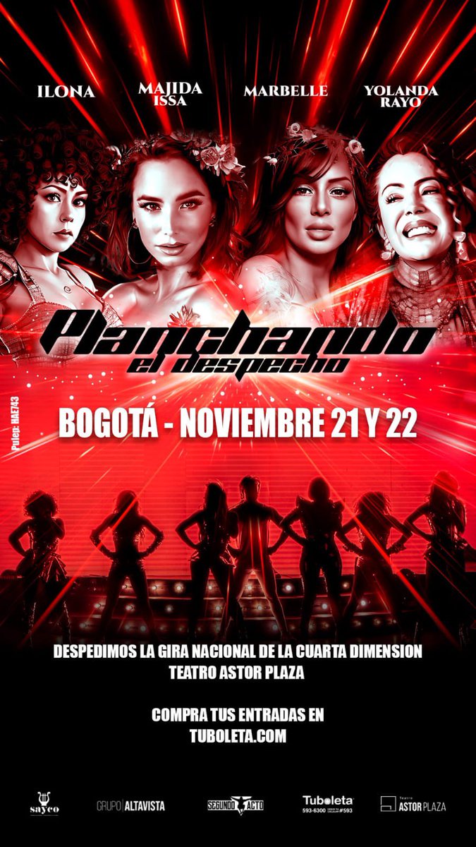 MajidaIssa's tweet photo. BOGOTÁ VOLVEMOS! Queremos celebrar con ustedes el cierre de nuestra gira #pedlacuartadimension ! Los esperamos el 21 y 22 de NOVIEMBRE en el @teatroastorplaza para despedir este año como se debe!!! #puropower boletas aquí: https://t.co/12vifi96Hu ♥️ https://t.co/3tbdwxGXA1