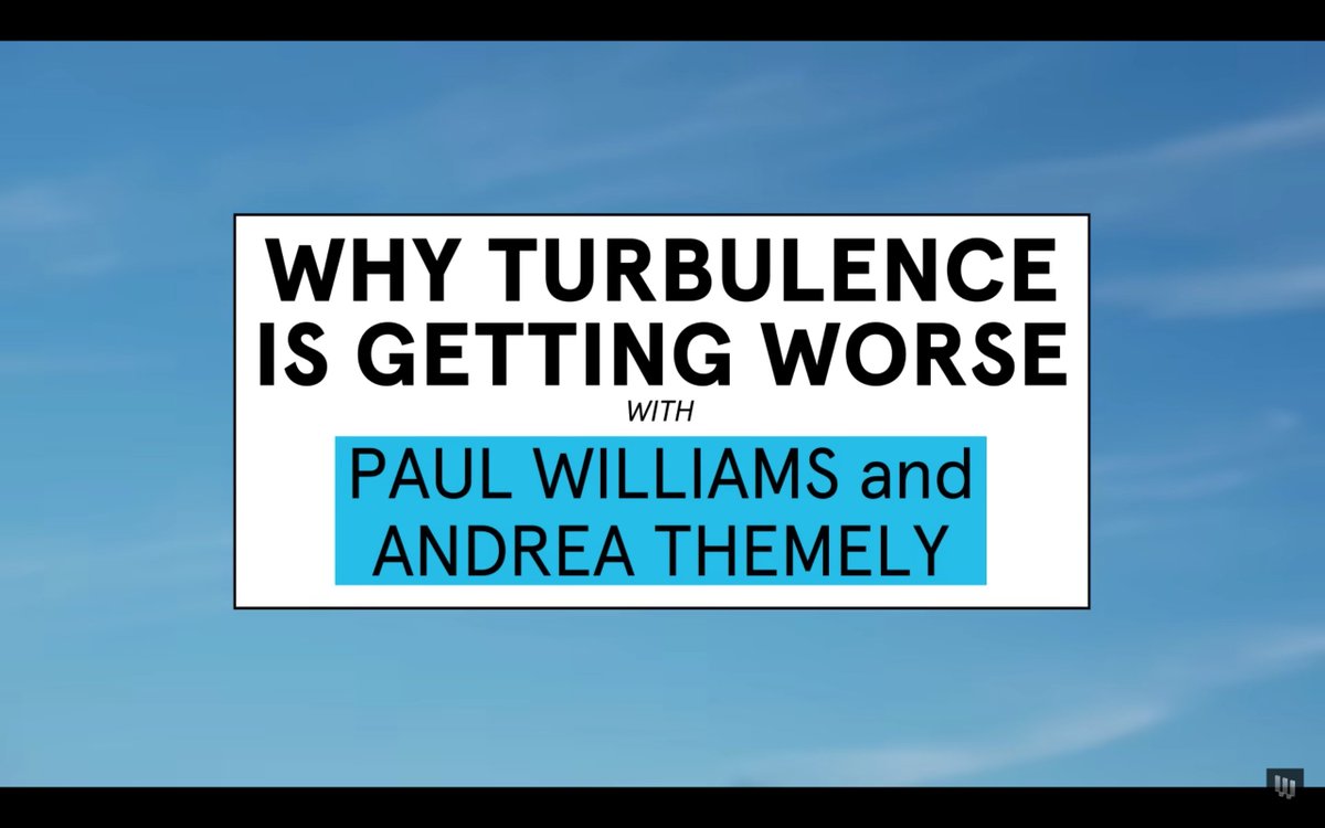 #AirTravel ✈️

Clear air turbulence (CAT) is increasing with climate change. How will CAT affect near- and long-term air #travel? <a href="/WIRED/">WIRED</a> spoke with pilot <a href="/AThemely/">Andrea Themely</a>
and atmospheric scientist <a href="/DrPaulDWilliams/">Prof Paul Williams</a>:

• youtu.be/BlloVuDLAzM?si… (8 min)

#clearairturbulence #turbulence