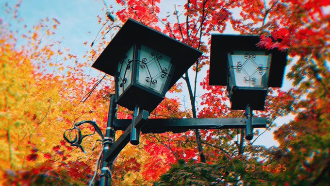 草津温泉来ました湯畑と紅葉 