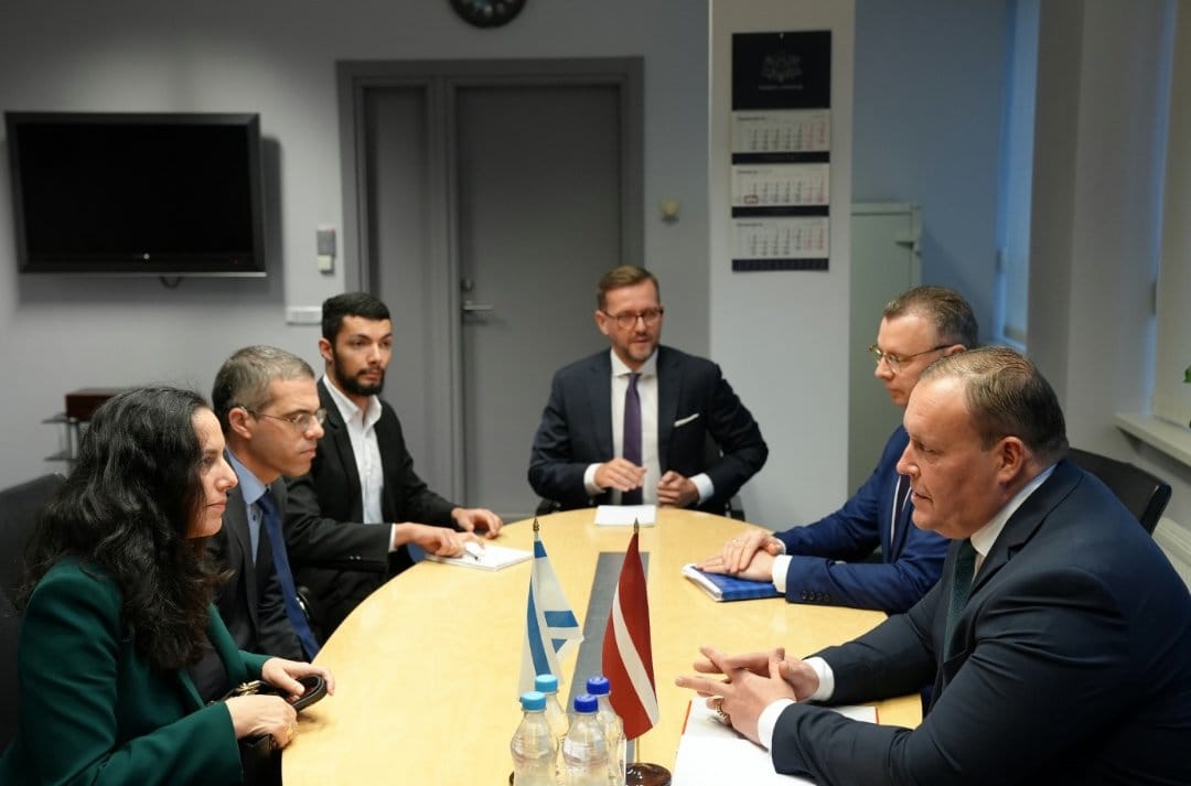 RappaportPalgi's tweet photo. I briefed Minisrer Rihards Kozlovskis @IeM_gov_lv on Hamas attack and current situation at the southern and northern borders of 🇮🇱. We also discussed the rise of #Antisemitis and criminal implications of supporting #hamasiISIS. Thank you Minister for your strong support. https://t.co/pwipjo4wOM