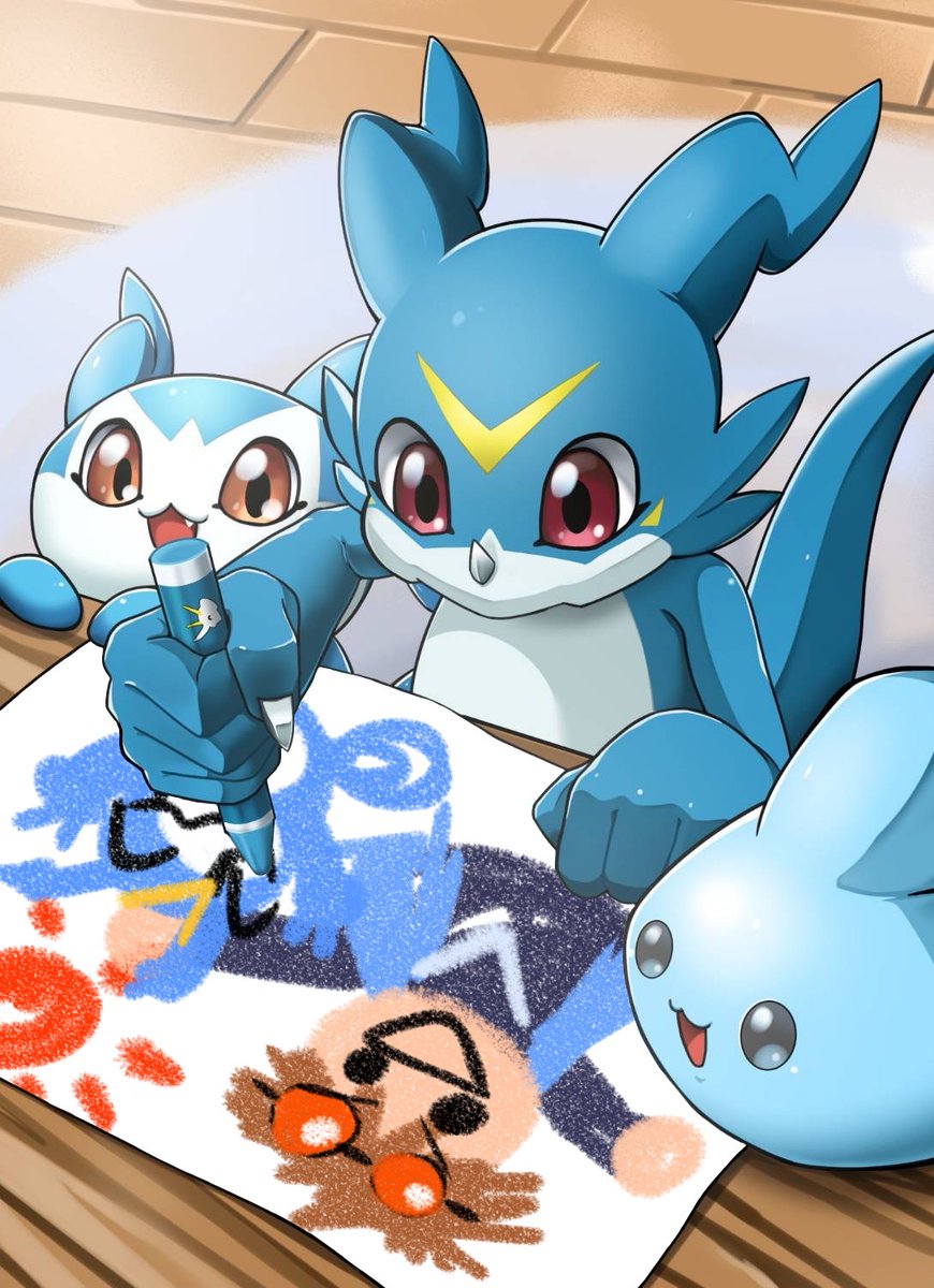 mAnchi_kAAAn's tweet photo. デジモンアドベンチャー02ビギニング公開まであと2日！
ブイモンは大輔描いて待ってようね！ https://t.co/dTPrWXTLjf