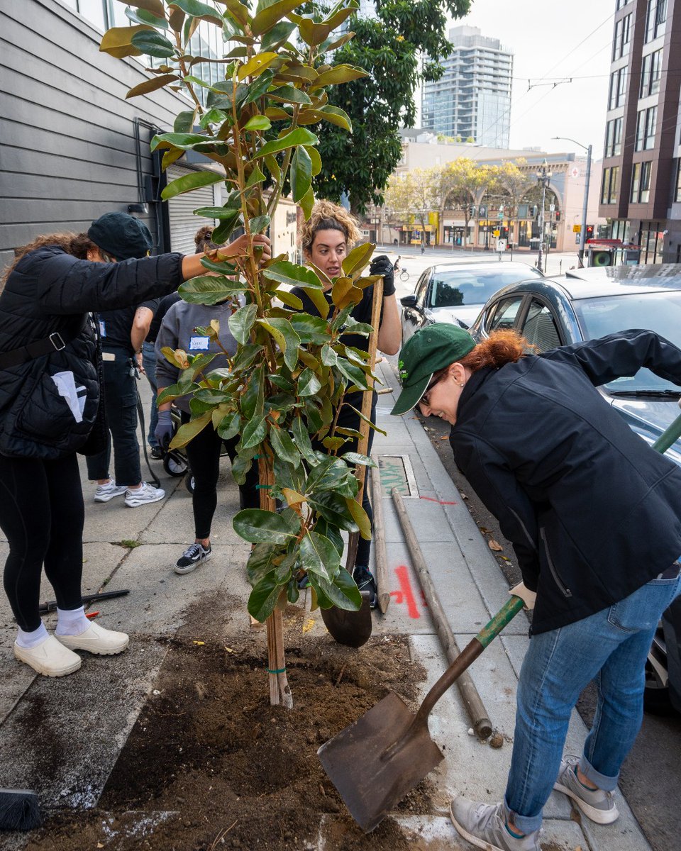 What a day! 💚 We had so much fun adding to the urban forests in San Francisco with incredible volunteers this weekend in partnership with @onetreeplanted 🌳 We 🫶 being fueled by our love for tree planting and local community. #MoreTreesPlease