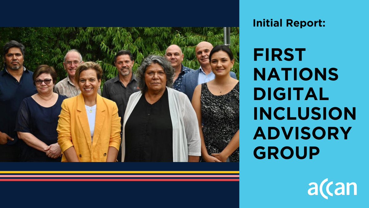 ACCAN_CEO's tweet photo. ACCAN welcomes the initial report from the First Nations Digital Inclusion Advisory Group. We look forward to continuing to work with the FNDIAG, First Nations peoples and communities to advance digital access, affordability, and ability in Aust. 

Report: https://t.co/cip1UDvkWG https://t.co/xH5HLvD0ya