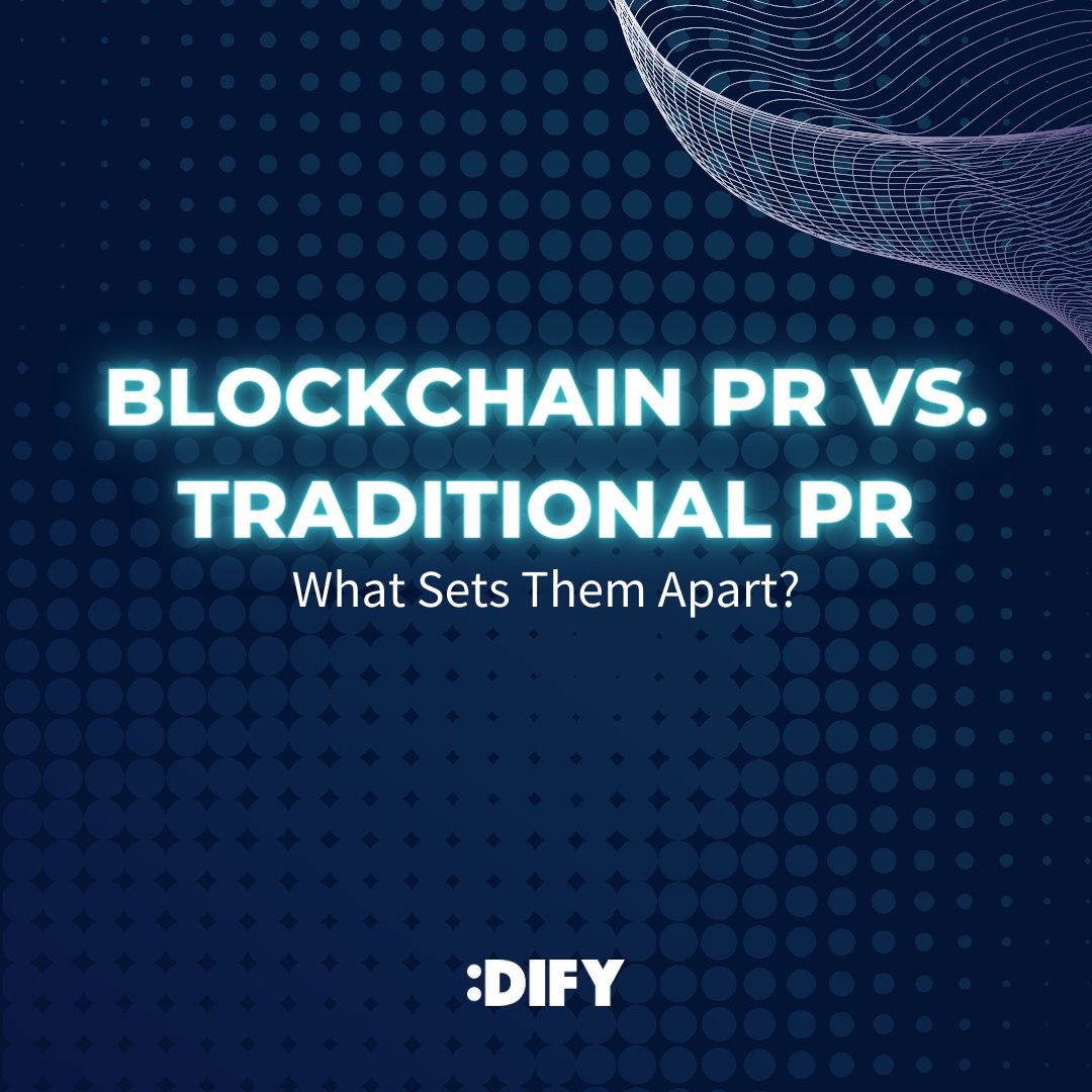 difysg_'s tweet image. Within the digital landscape,  traditional PR and blockchain PR stand at opposite ends. Traditional focuses on mass comms, while blockchain thrives on trust in decentralization. Explore distinctions and see how blockchain PR transforms innovation.  #BlockchainPR #TraditionalPR