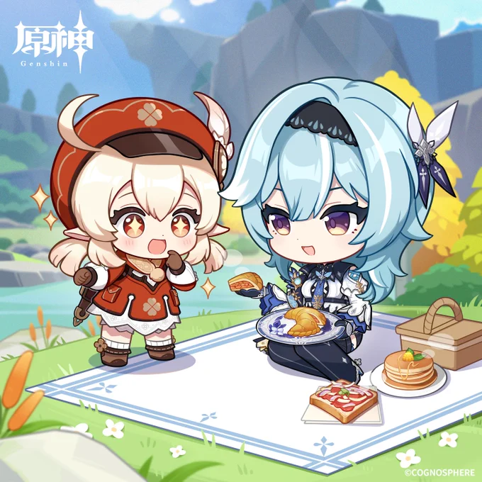 #原神_キャラ生誕祭 【#エウルア生誕祭】 「エウルアお姉ちゃん、クレーと一緒にムーンパイを食べてくれるの?やったー!」 「ええ、最近またレシピを調整したから、試してみて…『罪人の末裔』と誕生日を祝うのが嫌でなければだけど。」