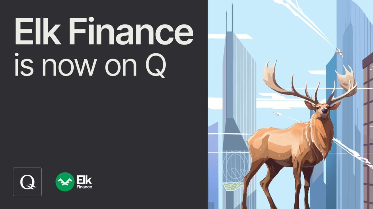🔄 #ElkFinance's DEX is now live on #QBlockchain, featuring token swaps & more! 🎁 Alongside, the Elk DEX Incentive Program has launched, rewarding liquidity providers with Q & Elk tokens in the QUSD/ELK & QUSD/DAI farms. 🔍 Explore #DeFi on Q: 🔗 buff.ly/475qE0g