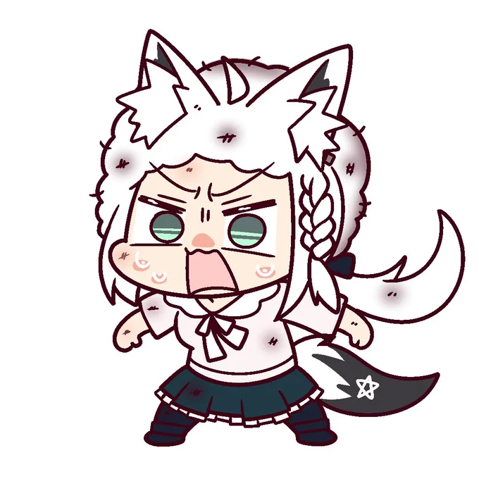 アフロ白上 #絵フブキ