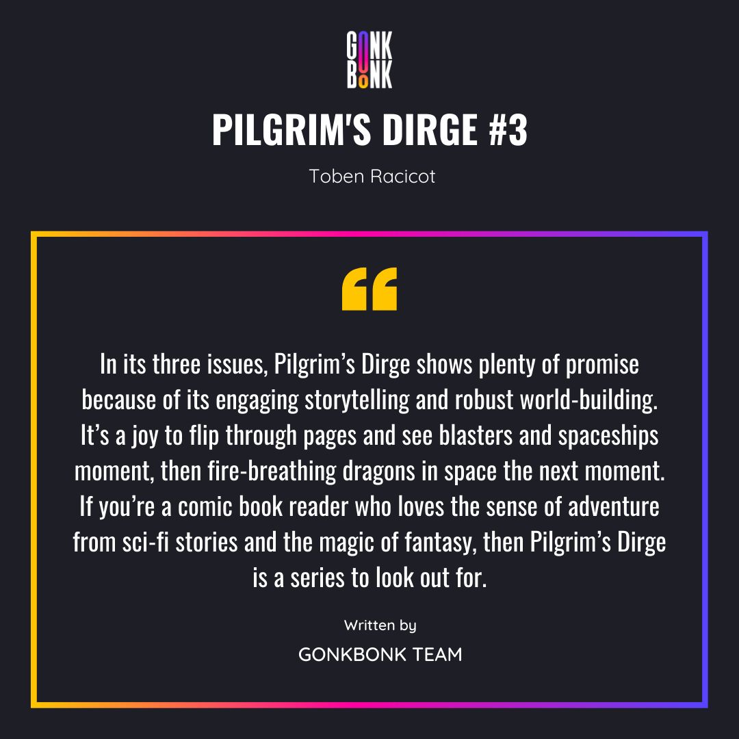 @shiningcapella @TobenRacicot <a href="/matt_leoni/">Matteo Leoni</a> In just 3 issues, 'Pilgrim’s Dirge' promises an enthralling blend of sci-fi excitement and fantasy magic. Keen to ride with space dragons? 🌌🐲 Pledge on Kickstarter and fuel the adventure ahead!