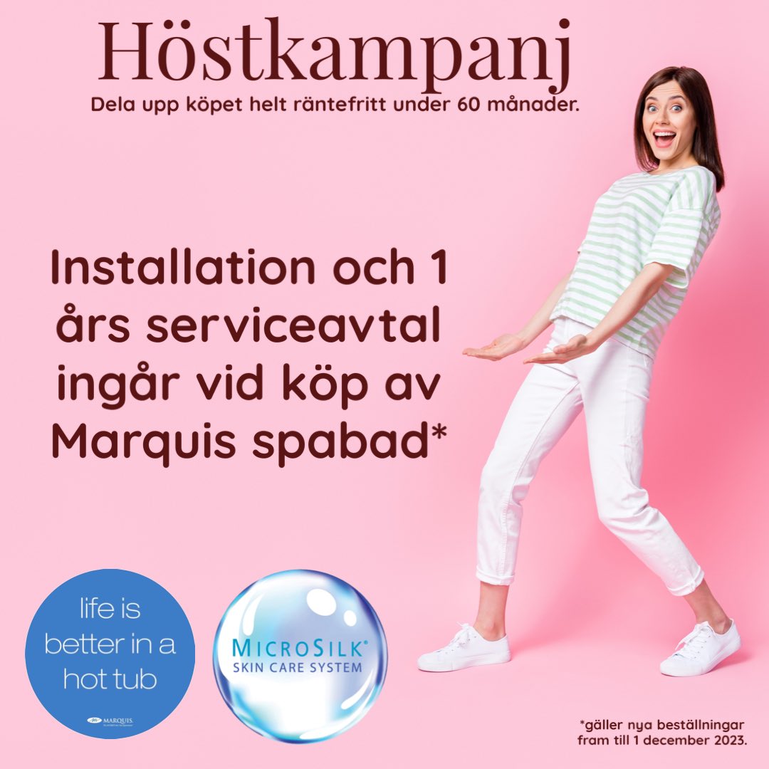 STHLMPOOLSPA's tweet photo. Kampanj med 0% ränta ⭐️

#spabad #marquisspas #räntefritt https://t.co/CDpPSrdaJQ