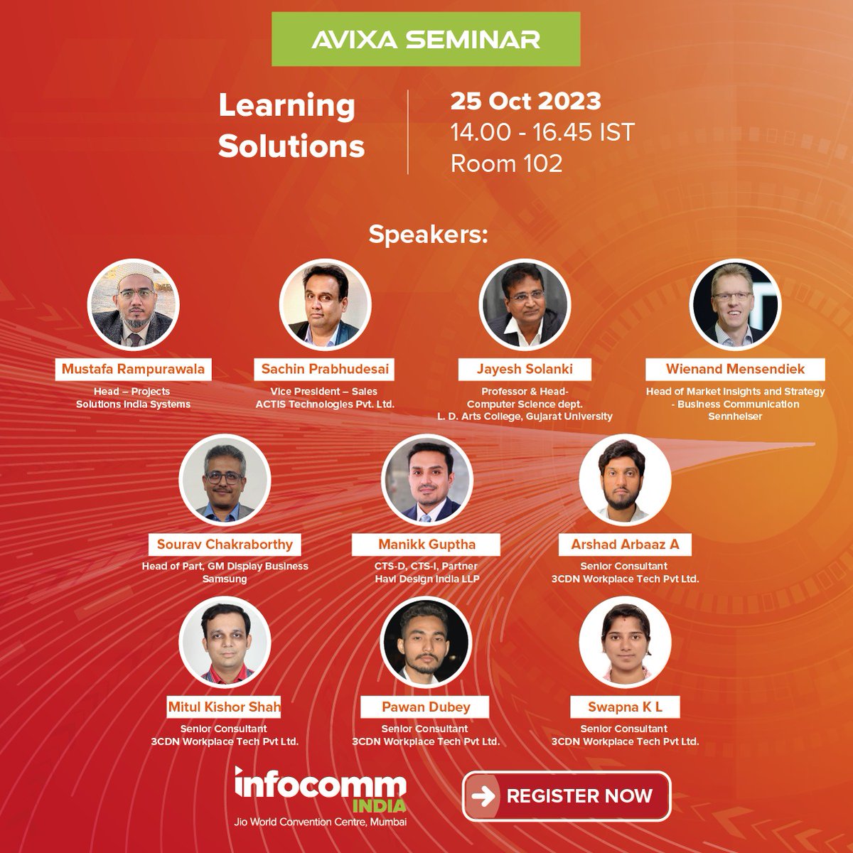 InfoCommIndia's tweet image. Day 1&apos;s summit program! 
*Please note that the summit information is correct at time of banner design. Organizers reserve the right to make changes to the program without prior notice. Check out - hubs.li/Q026GhwV0
#InfoCommIndia #ProAVTechnology #TradeShow #speaker
