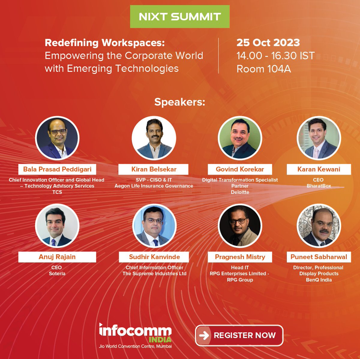 InfoCommIndia's tweet image. Day 1&apos;s summit program! 
*Please note that the summit information is correct at time of banner design. Organizers reserve the right to make changes to the program without prior notice. Check out - hubs.li/Q026GhwV0
#InfoCommIndia #ProAVTechnology #TradeShow #speaker