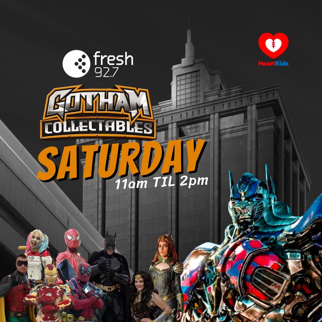 Come see the Fresh 92.7 Street Team at @gothamcollectables this Saturday!

With character and Batmobile appearances from 12-2, prizes and giveaways!!

PLUS the 6 metre Optimus Prime!

Located at 35 Bellchambers Road, Edinburgh North