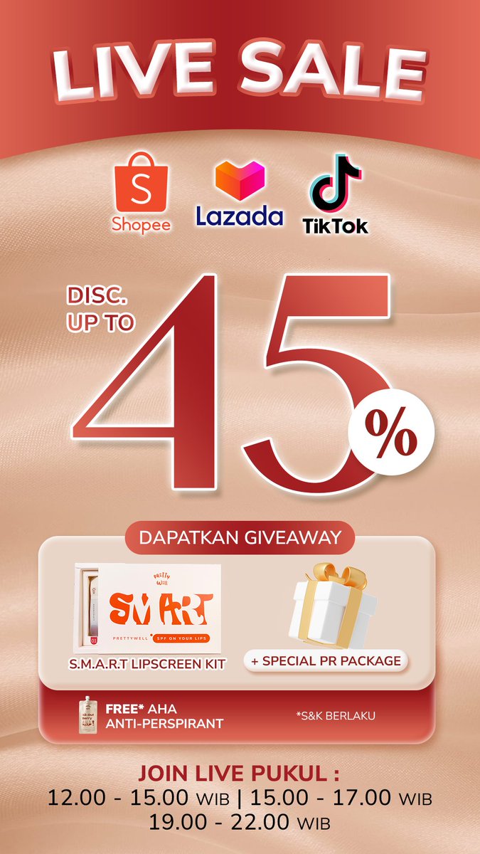 prettywell_co's tweet photo. MAU DAPET PROMO LIPSCREEN PRETTYWELL? 👀💖
Join Live with Our Founder 12.00-15.00
ONLY ON Shoppe, Lazada & TikTok
✅ Kamu bisa tanya-tanya juga seputar Lipscreen
Join here : https://t.co/bP82VXhRGS
#SPFOnYourLips #Prettywell #LipSPF #PrettywellLipscreen https://t.co/pvp9taSGqF