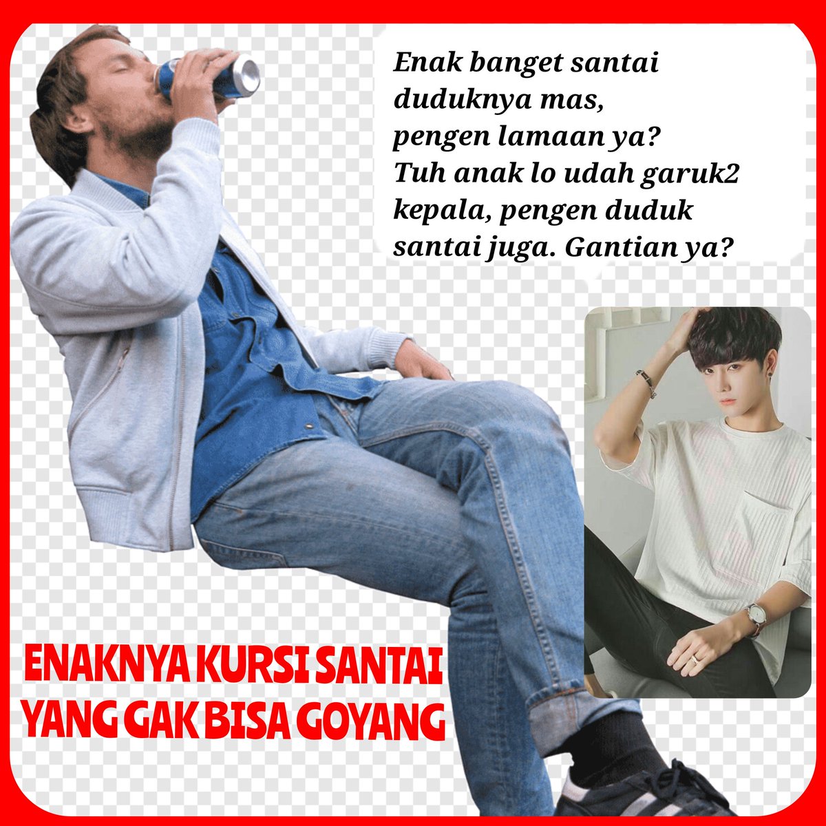 Enak banget nih, si mas duduknya, sampai ngotot gak mau mingser dia. Keluarga Cyracus... 🤣🤣🤣