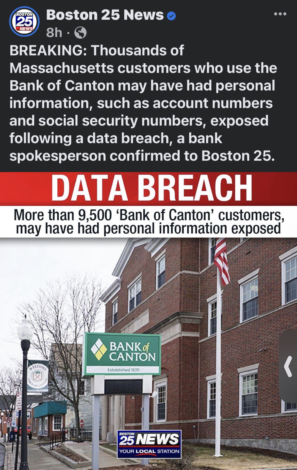 Bank of Canton data breach