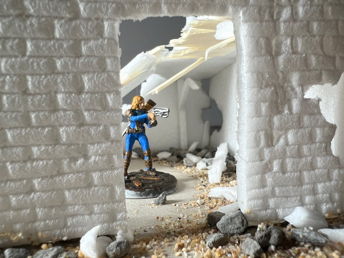 TheAtomicWorker's tweet photo. I cannot wait to paint this! This is my first #fallout building 🙃 #fallout2d20 #Fallout4 #modiphius #tabletop #tabletopgames #tabletopgaming #2d20 #dicegames #ruinedbuilding #building #miniatures #miniature #miniatureterrain #crafting #crafts #DIY https://t.co/CRFjK92501