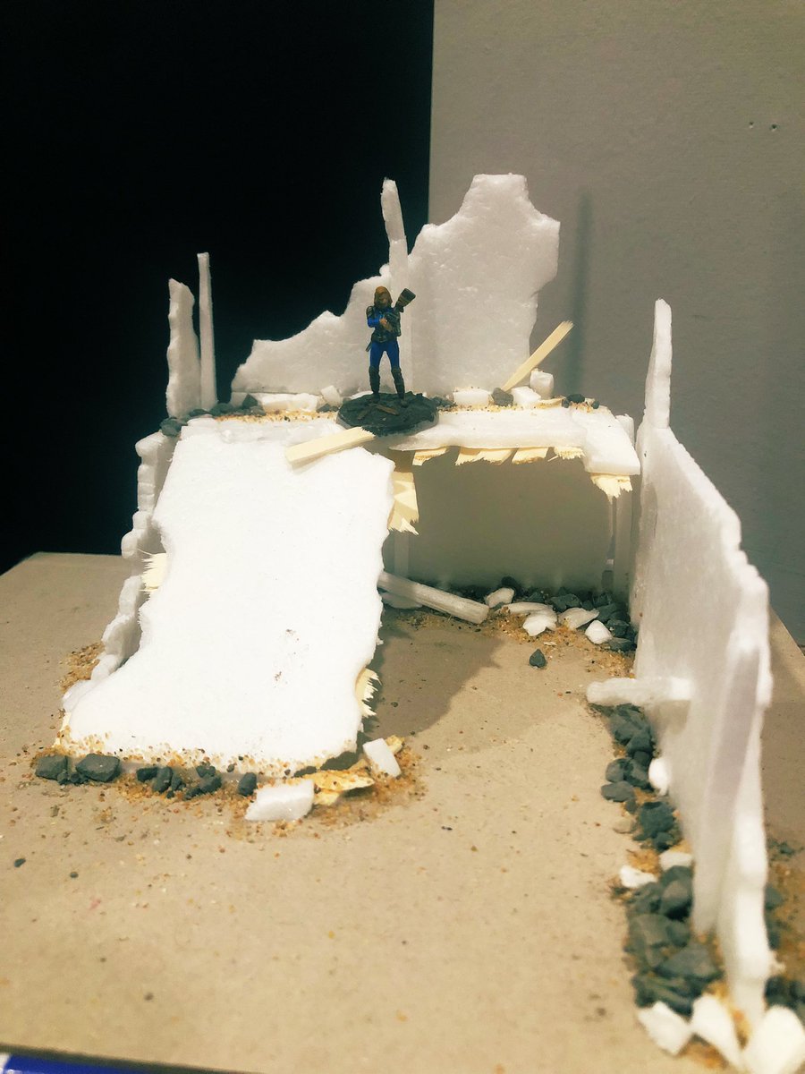 TheAtomicWorker's tweet photo. I cannot wait to paint this! This is my first #fallout building 🙃 #fallout2d20 #Fallout4 #modiphius #tabletop #tabletopgames #tabletopgaming #2d20 #dicegames #ruinedbuilding #building #miniatures #miniature #miniatureterrain #crafting #crafts #DIY https://t.co/CRFjK92501