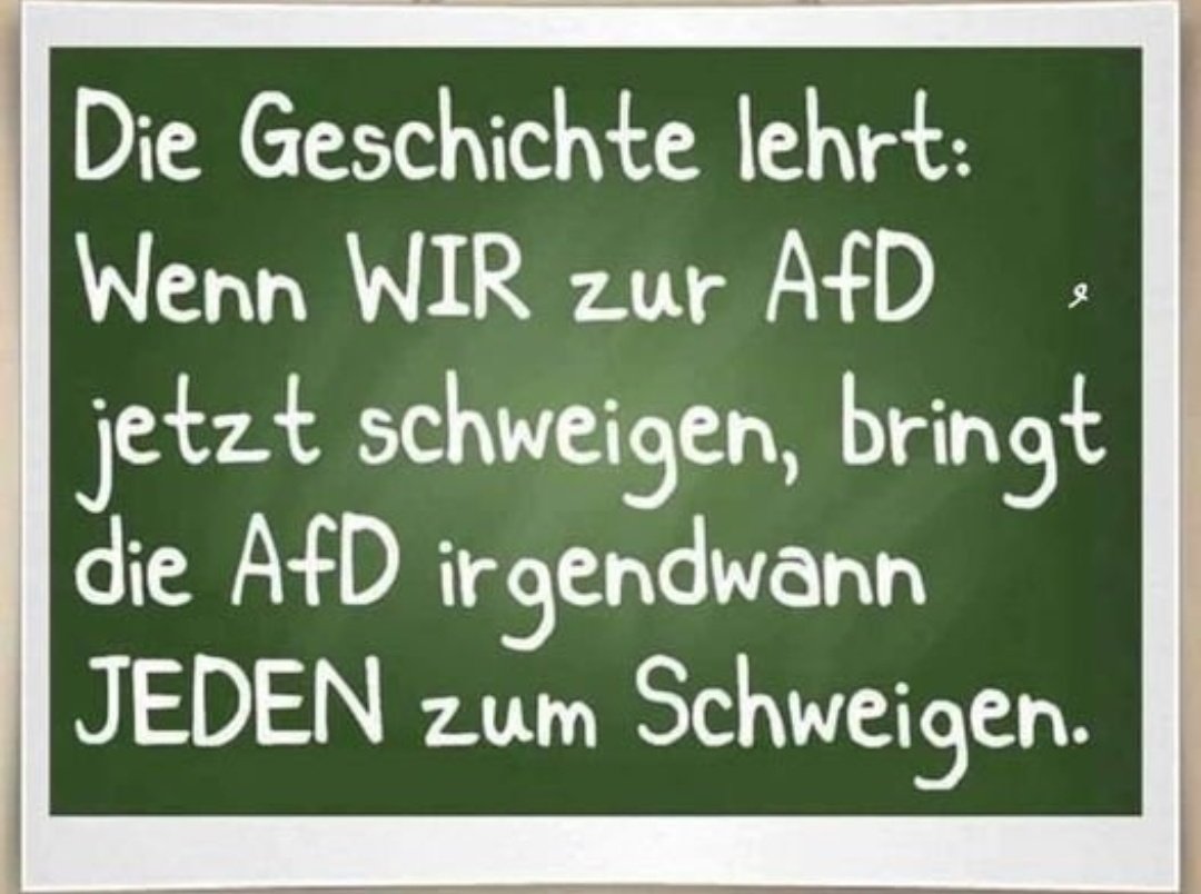 Jeden Tag daran erinnern! Die #afd ist keine demokratische Partei, sondern eine faschistische, unsoziale, frauenfeindliche, homofeindliche & rassistische Vereinigung von Rechtsextremist*innen, die vom Verfassungsschutz beobachtet wird. zit. nach @lupus_woelfin #AfDVerbotSofort